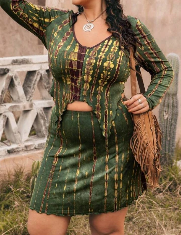 Compleu SHEIN CURVE, verde Verde