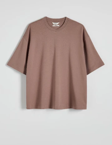 Tricou Oversize Reserved, roz pudra inchis