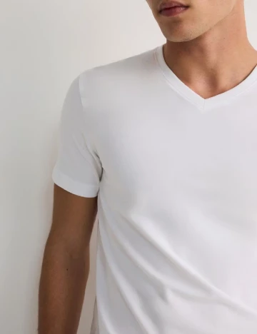 Tricou Reserved, alb Alb
