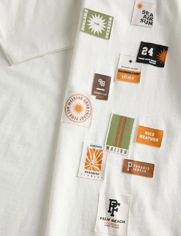 Tricou Reserved, alb Alb