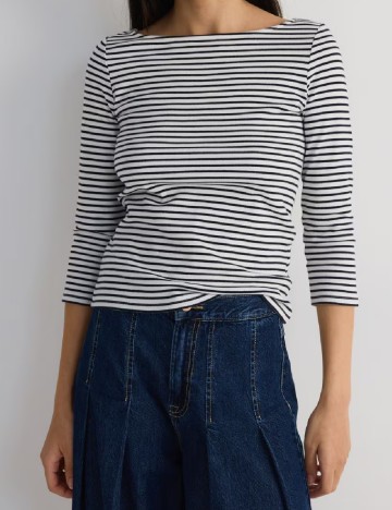 
						Bluza Reserved, alb/negru