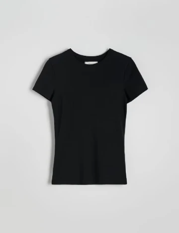 Tricou Reserved, negru Negru