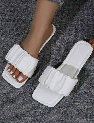 Slapi SHEIN, alb Alb