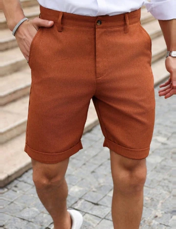 Pantaloni scurti SHEIN, caramiziu Maro