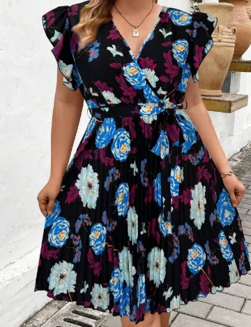 Rochie scurta SHEIN CURVE, floral print Floral print