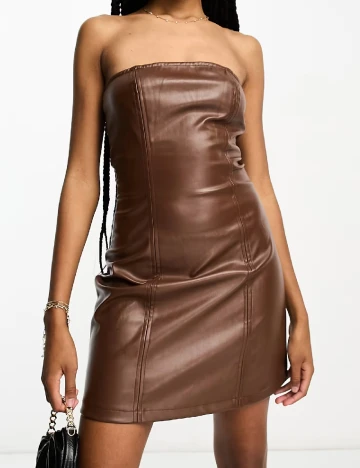 Rochie scurta Urban Threads, maro Maro