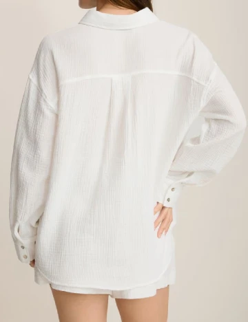 Camasa Oversize Reserved, alb Alb