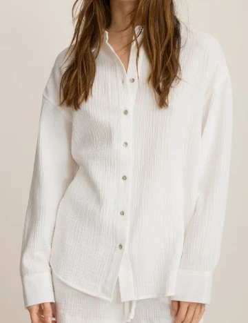 Camasa Oversize Reserved, alb Alb