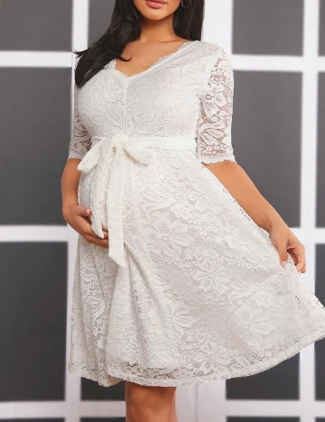 Rochie scurta SHEIN Maternity, alb Alb