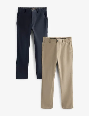 Set pantaloni 2 perechi Topman, albastru/crem