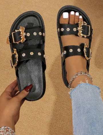 Slapi SHEIN, negru Negru
