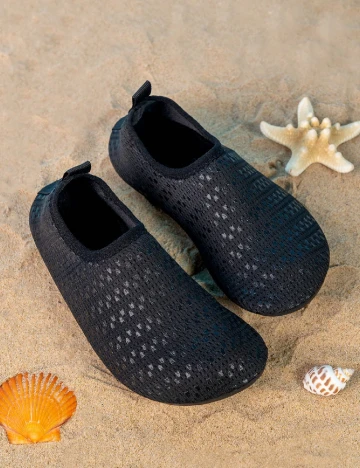 Papuci de plaja Shein Kids, negru Negru