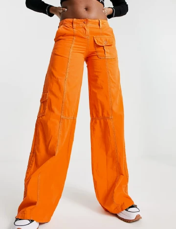 Pantaloni COLLUSION, portocaliu Portocaliu