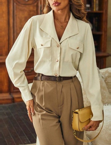 
						Camasa Oversize SHEIN, crem