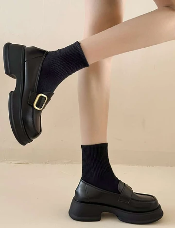Mocasini SHEIN, negru Negru