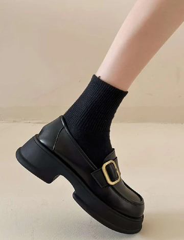 Mocasini SHEIN, negru Negru