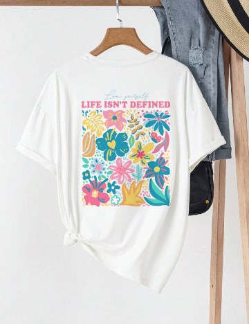
						Tricou Oversize SHEIN, alb