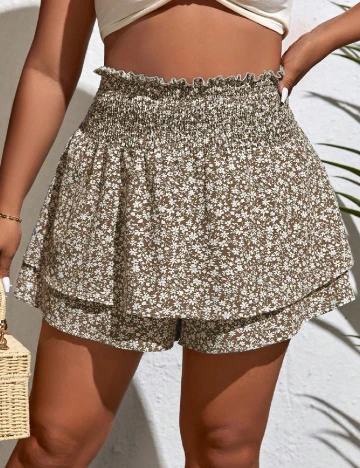 Pantaloni scurti SHEIN CURVE, maro Maro