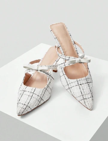 Pantofi MOTF, alb/negru