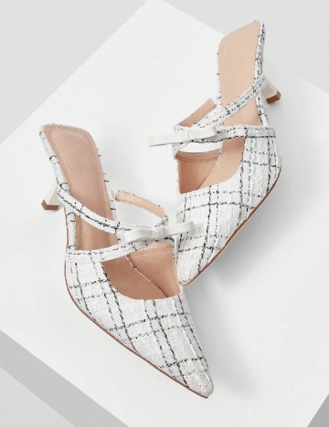 Pantofi MOTF, alb/negru