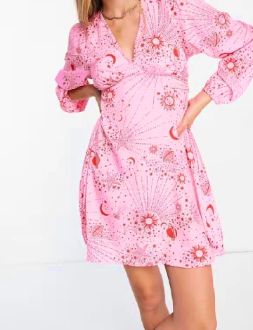 Rochie scurta Neon Rose, roz Roz