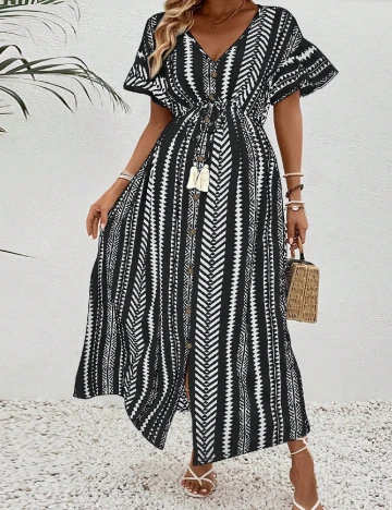 Rochie medie SHEIN, alb/negru Alb
