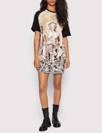 
						Rochie scurta Desigual, negru/bej