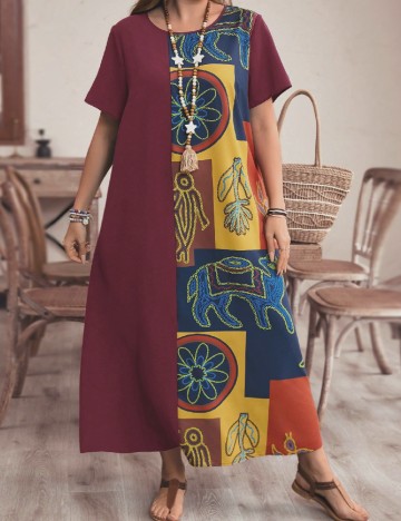 
						Rochie lunga SHEIN CURVE, mix culori