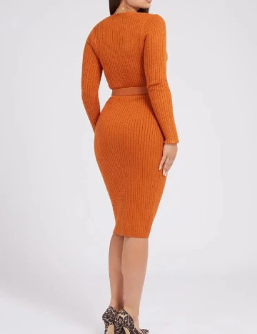 Rochie medie Guess, portocaliu