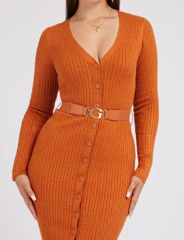 Rochie medie Guess, portocaliu