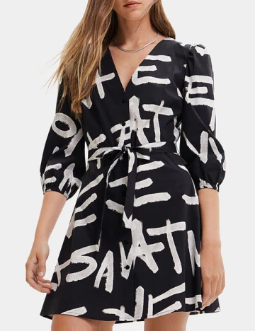 Rochie scurta Desigual, negru Negru
