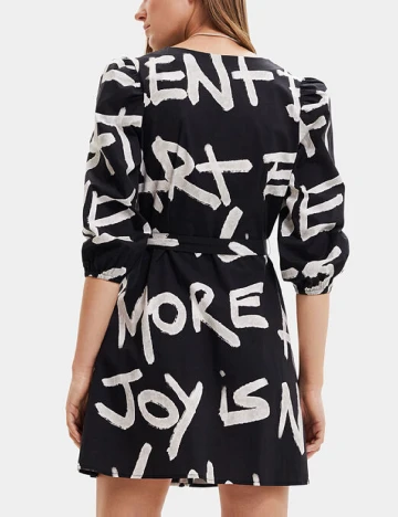 Rochie scurta Desigual, negru Negru