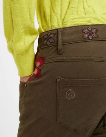 Blugi Desigual, kaki Verde