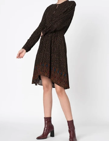 Rochie scurta Desigual, negru/maro Negru