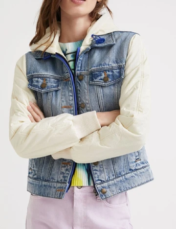 Jacheta Desigual, albastru/alb