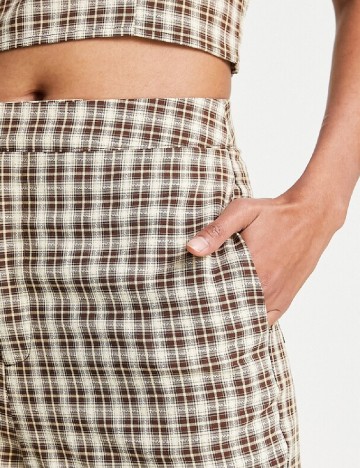 Pantaloni Lola May, crem/maro