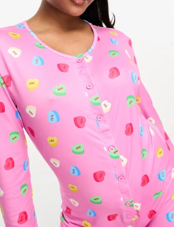 Pijama Loungeable, roz Roz