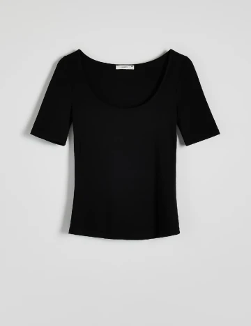 Tricou Reserved, negru Negru
