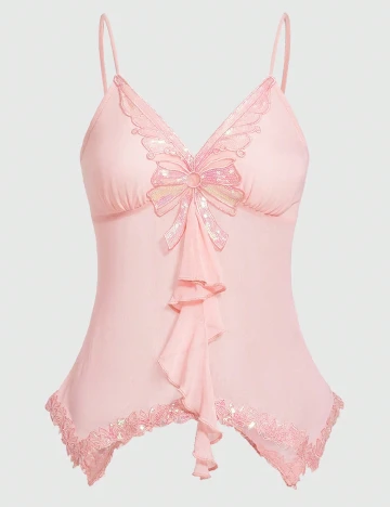 Top Romwe Plus Size, roz Roz