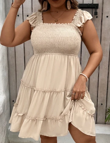 Rochie scurta SHEIN CURVE, crem Crem