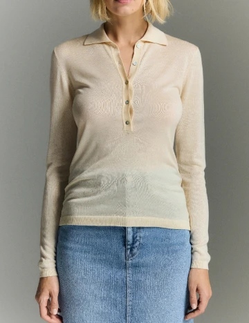 Bluza Reserved, crem Crem