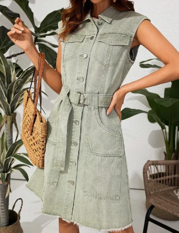 Rochie scurta SHEIN, verde Verde