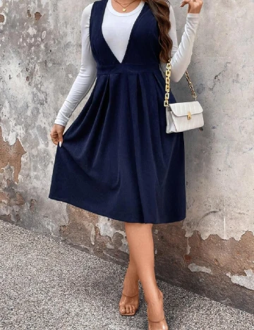 Rochie medie SHEIN CURVE, bleumarin Albastru