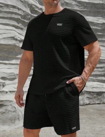 Compleu SHEIN Plus Size Men, negru Negru