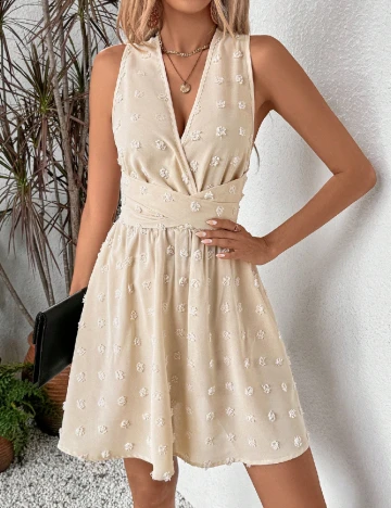 Rochie scurta SHEIN, ecru Alb