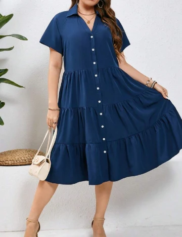 Rochie medie SHEIN CURVE, bleumarin Albastru