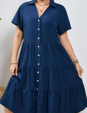 Rochie medie SHEIN CURVE, bleumarin Albastru