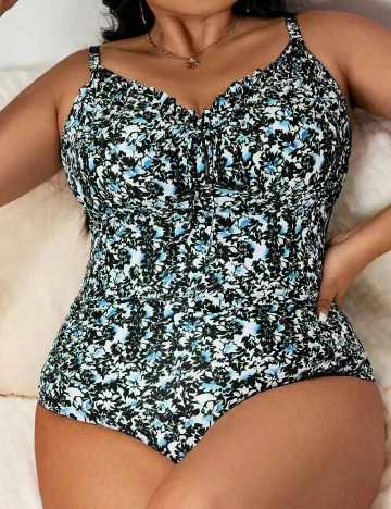 Costum de baie SHEIN CURVE, floral print