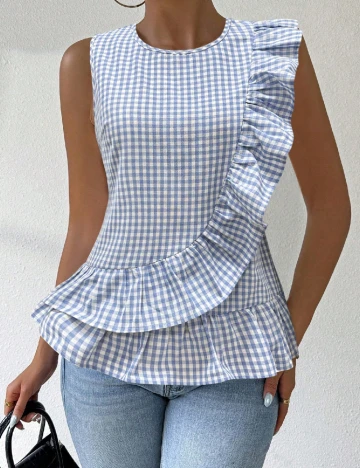 Bluza SHEIN, alb/albastru Alb