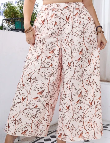 Pantaloni SHEIN CURVE, roz pal Roz